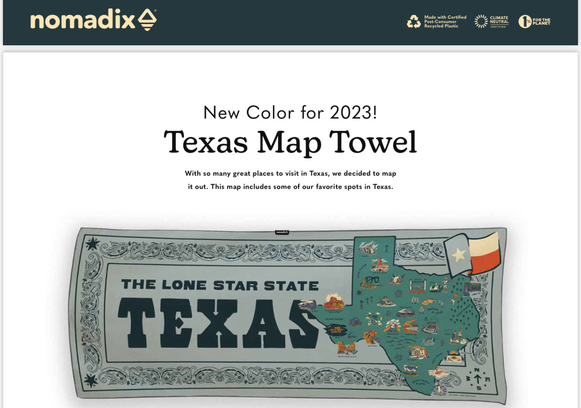 Texas Map Towel