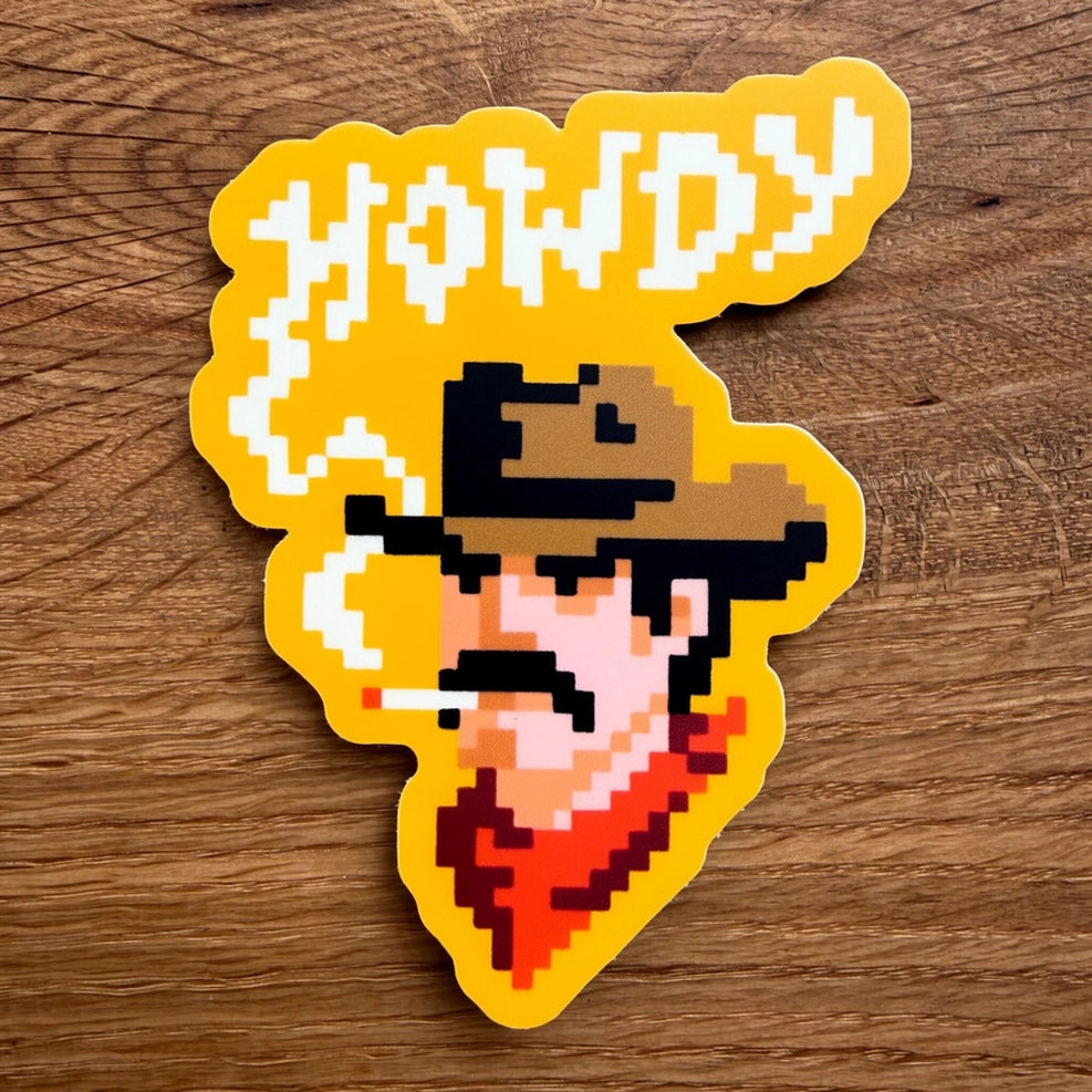 Pixel Cowboy Sticker