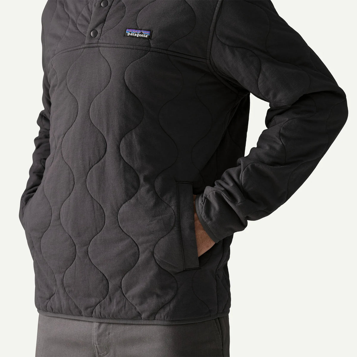 Daily Quilted Snap-T Pullover- Forge Grey