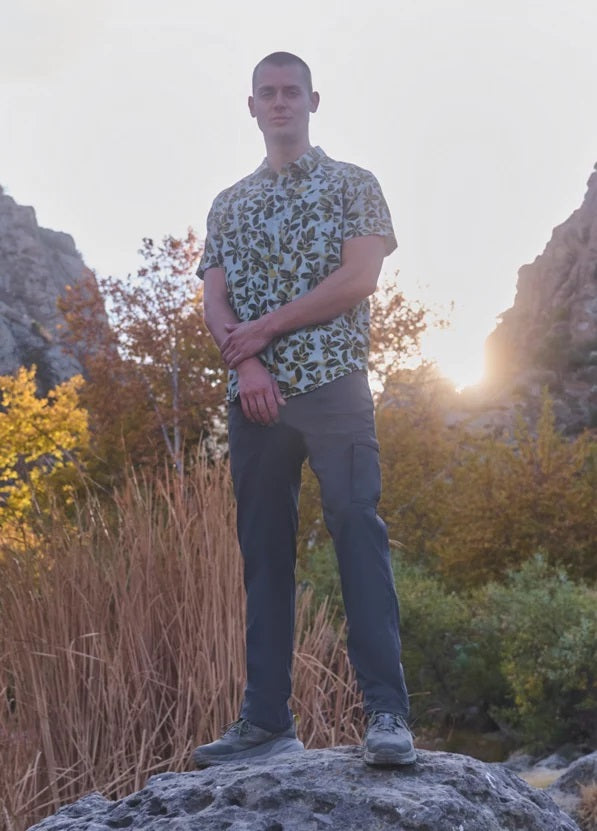 Lost Sol Short Sleeve Shirt- Saltwater/Wildflower