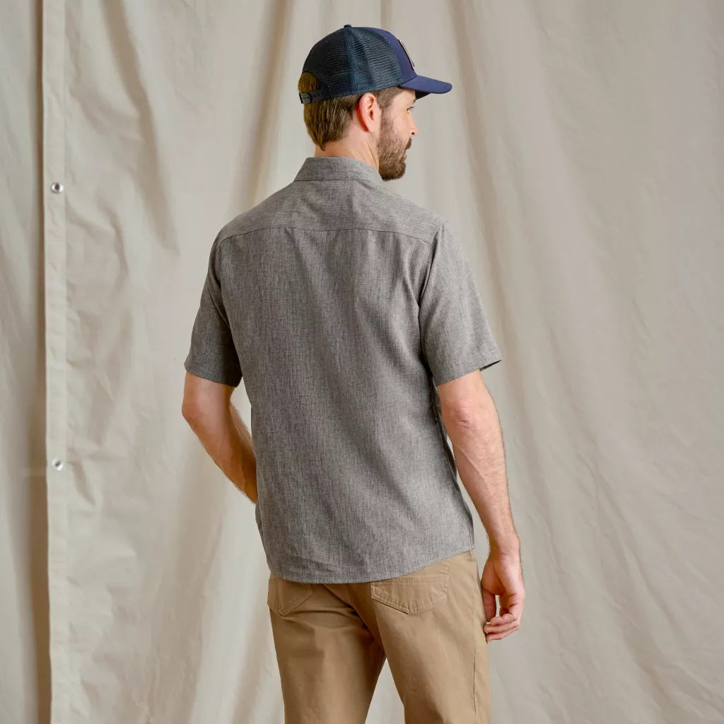 Tech Chambray Short Sleeve Work Shirt- Moss