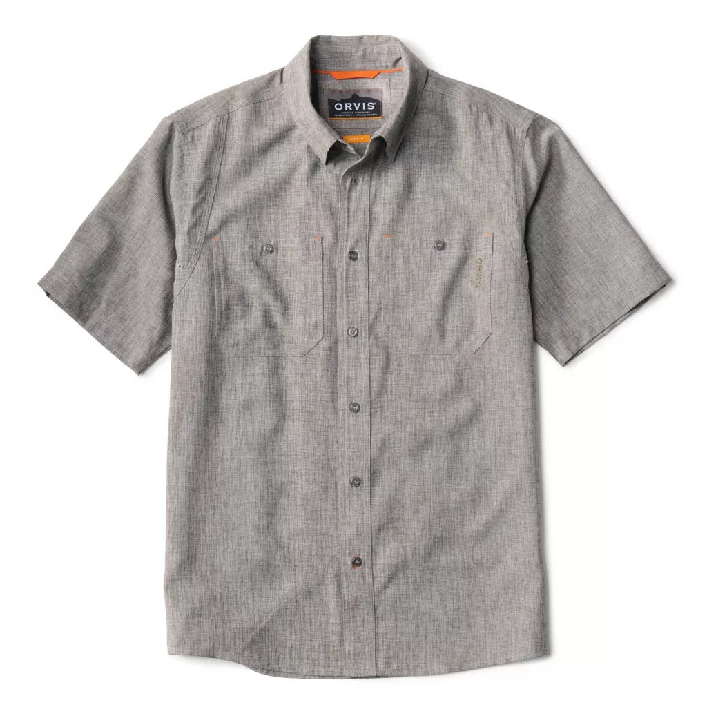 Tech Chambray Short Sleeve Work Shirt- Moss