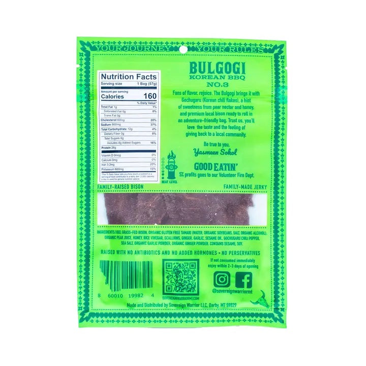 Bulgogi - Korean Bbq Bison Jerky