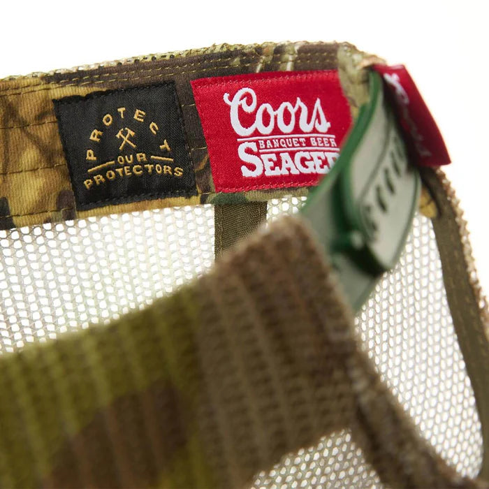 Seager X Coors Banquet Helo Trucker Snapback- Real Camo