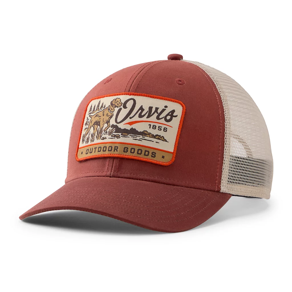 Pointer Waxed Cotton Trucker Hat- Red Setter