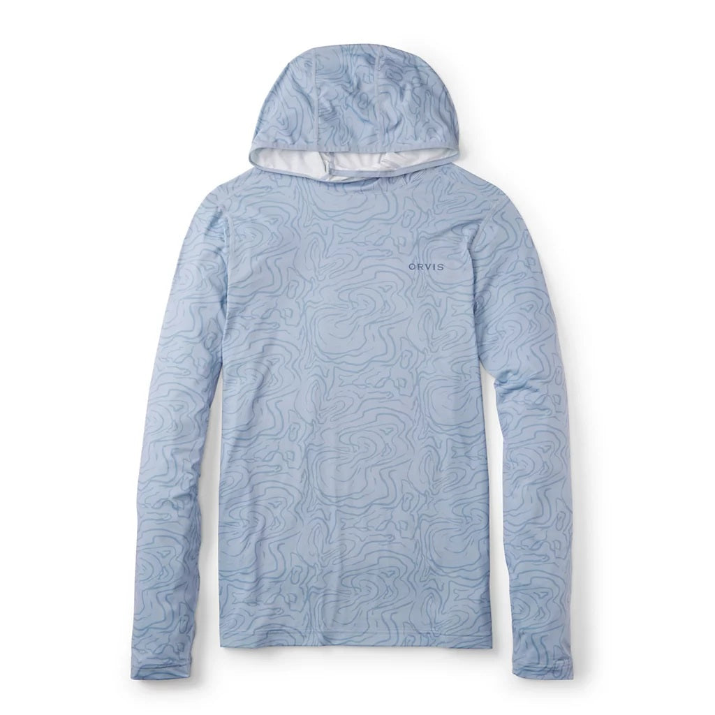 Sun Defense Hoodie- Pewter Blue Ripple Print