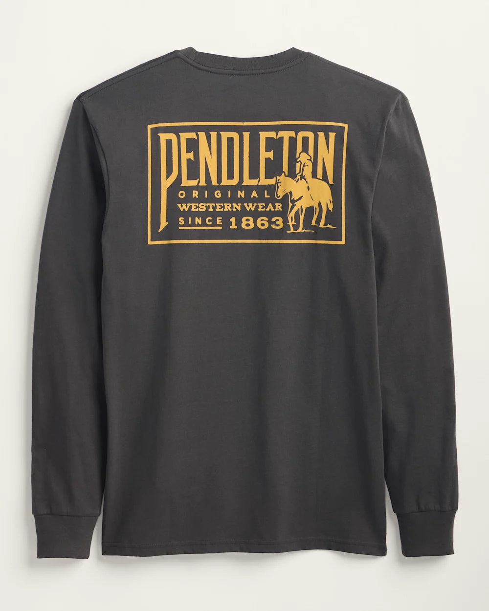 Western Graphic Long Sleeve T-Shirt- Vintage Black/Gold