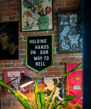 Holding Hands On Our Way To Hell Camp Flag