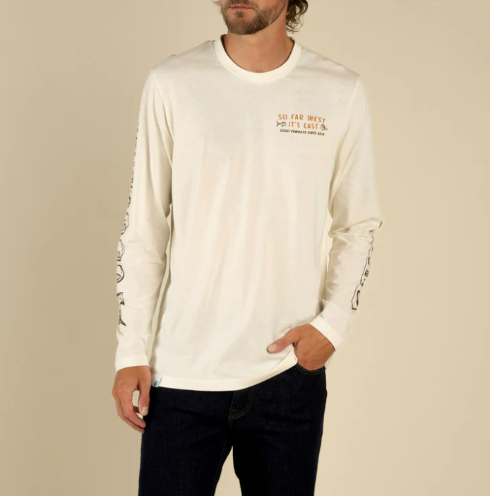 So Far West Long Sleeve T-Shirt- Vintage White