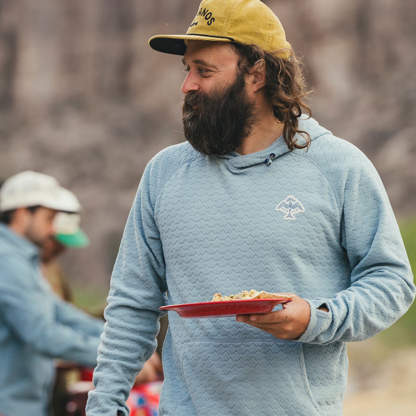 Palo Duro Fleece Hoodie- Mountain Grid Iron Blue