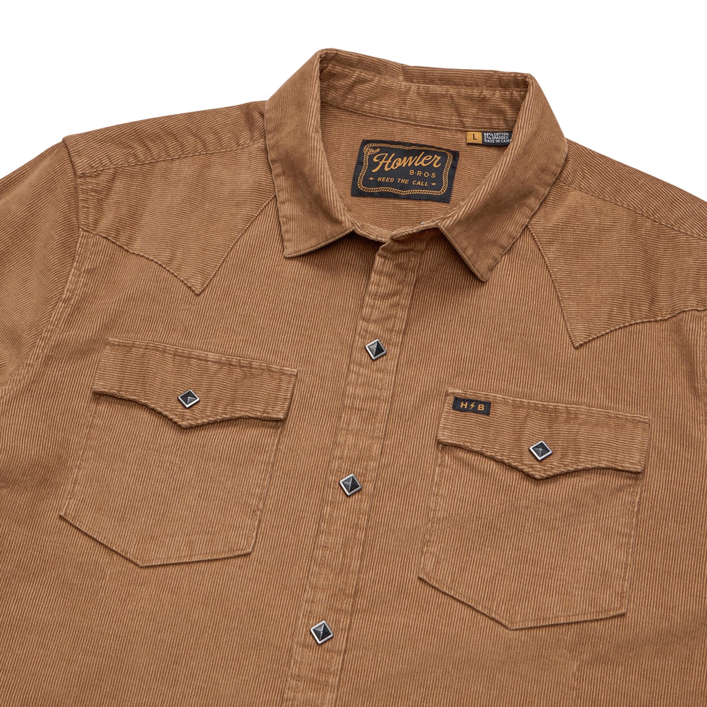 Banning Corduroy Snapshirt- Duck Brown