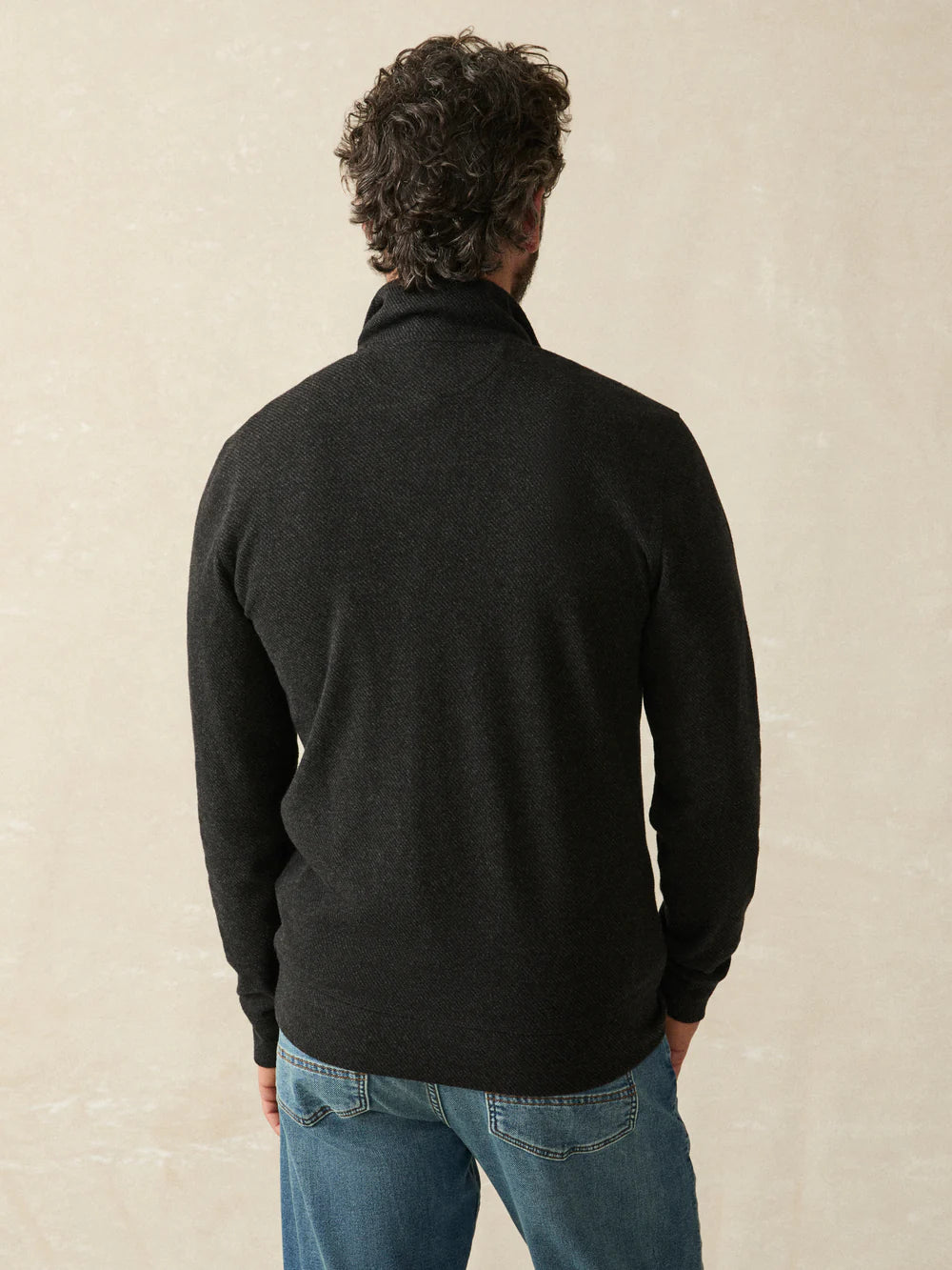 Legend Sweater Quarter Zip- Heathered Black Twill