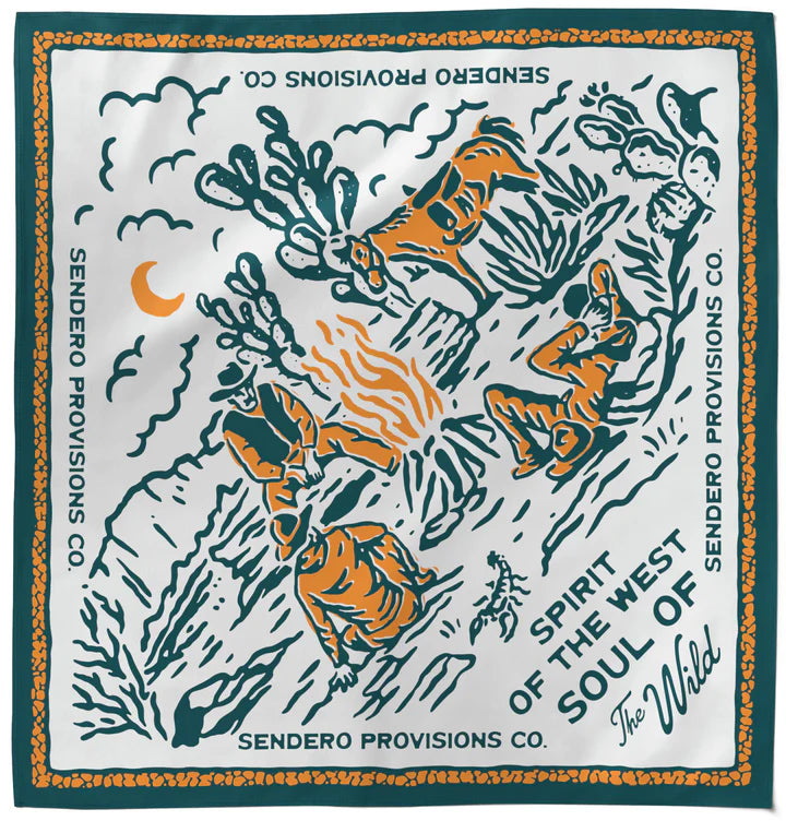Cowboy Campfire Bandana- Green