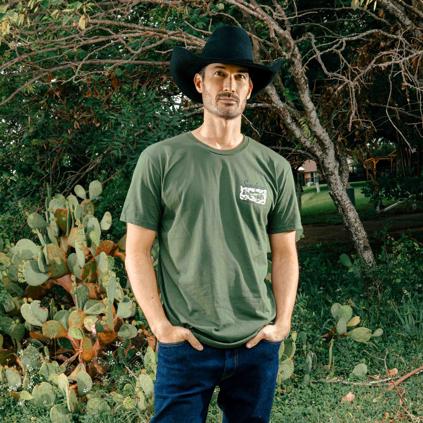 Deer Fishers T-Shirt- Army Green