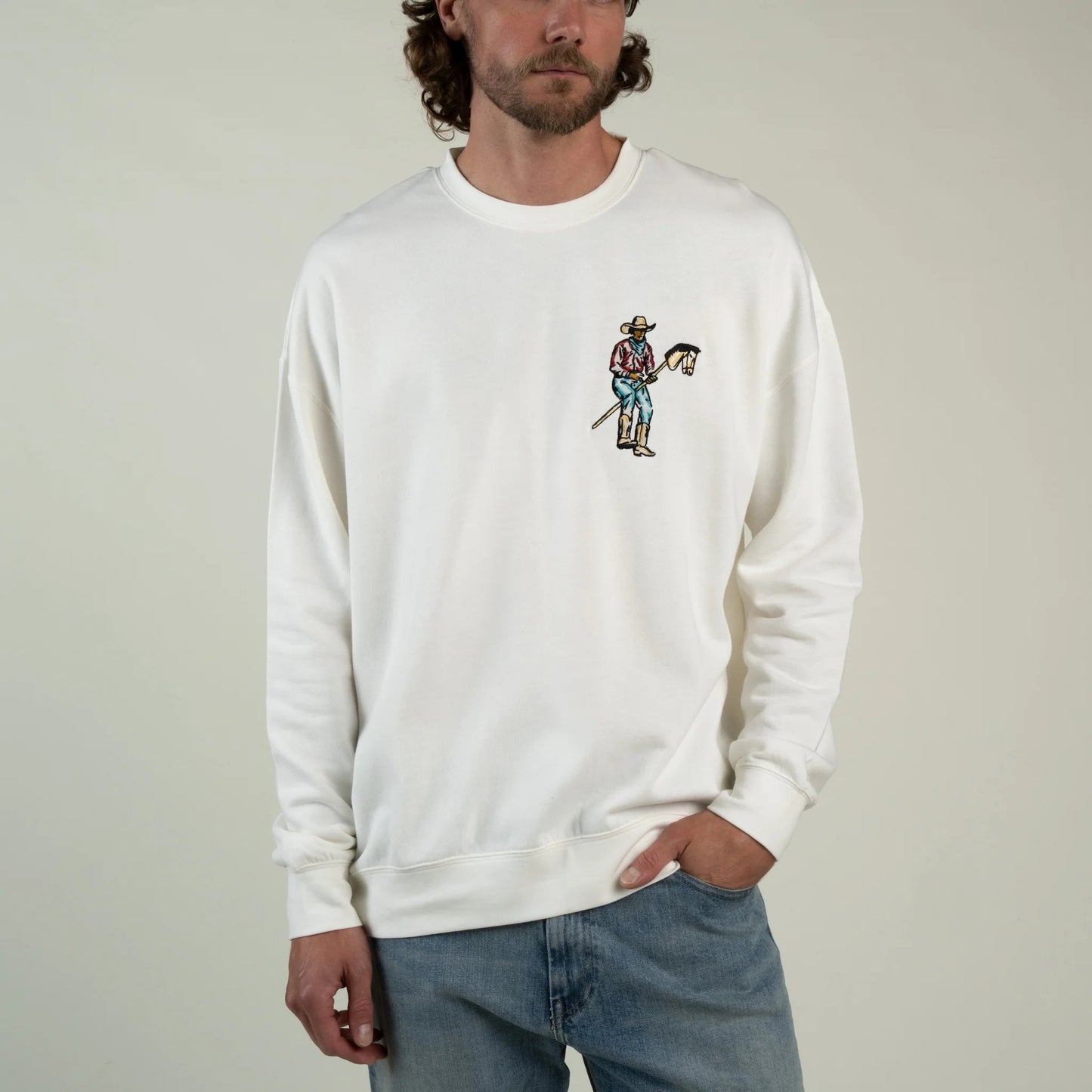 Stick Horse Sweatshirt- Vintage White