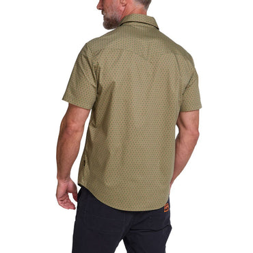 H Bar B Short Sleeve Snapshirt- Lockhart Floral: Olive