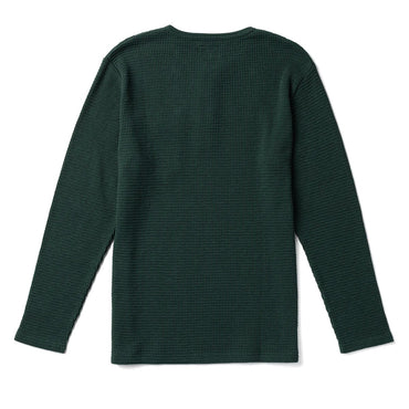 Sawpit Henley Long Sleeve Thermal - Dark Green