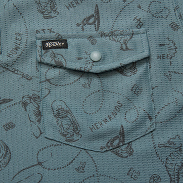 Ranchero Tech Polo- Sea Rodeo/Iron Blue