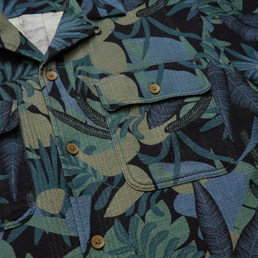 Shores Club Shirt- Tropical Dimension/Antique Black