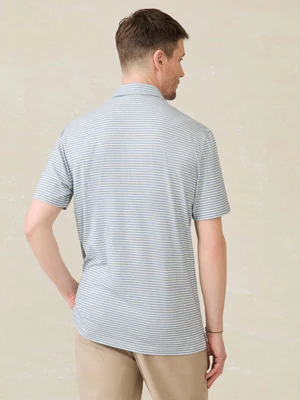 Movement Short Sleeve Polo - Long Valley Stripe