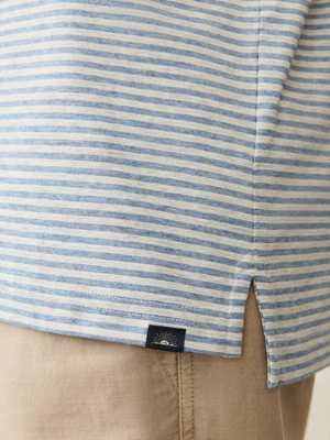 Movement Short Sleeve Polo - Long Valley Stripe