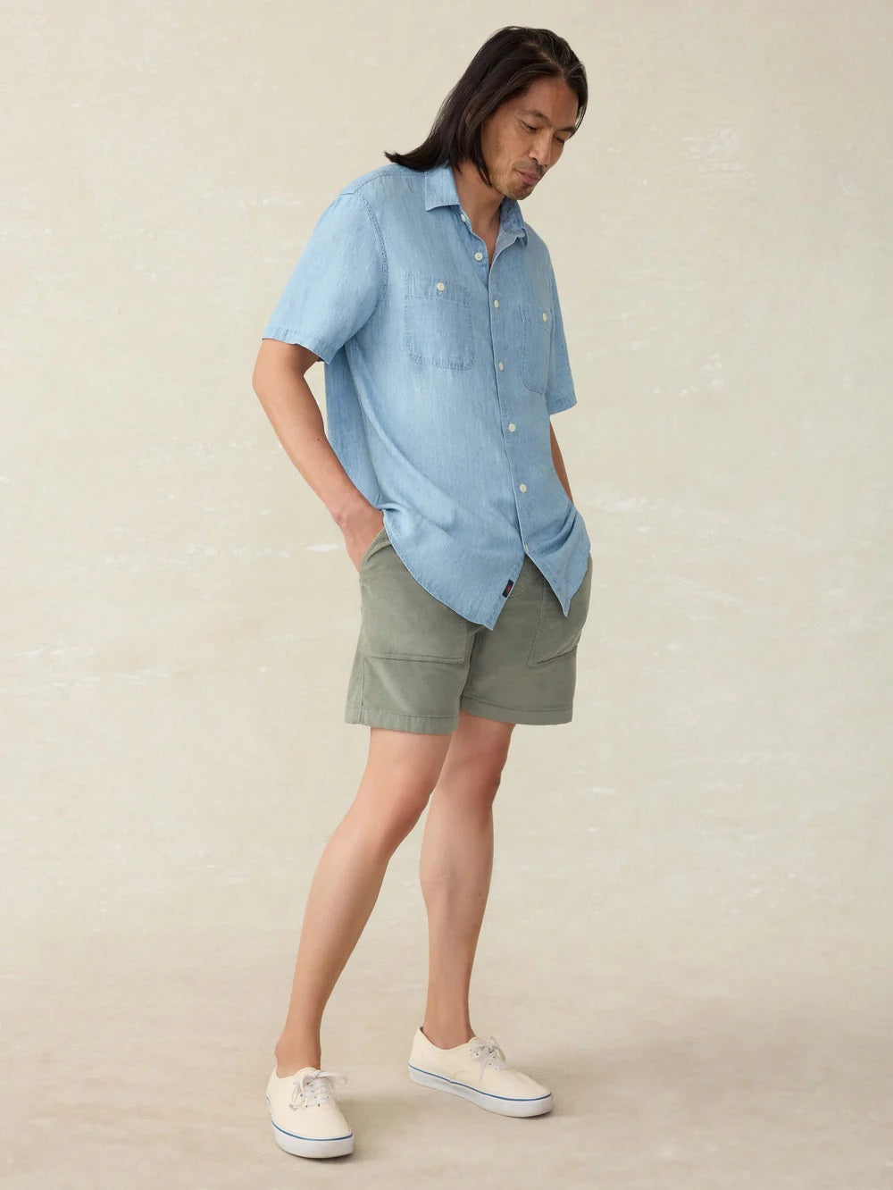 Tried and True Chambray Short Sleeve Shirt- Vintage Indigo
