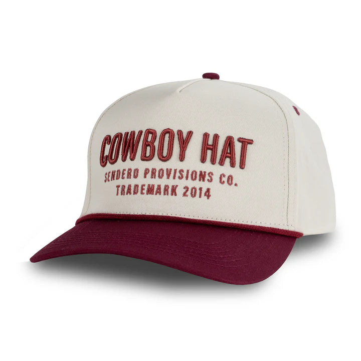 Cowboy Hat- Cream/Maroon