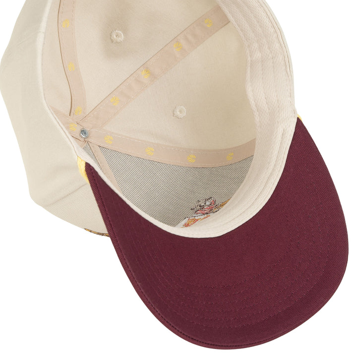 Buena Suerte Hat- Cream/Maroon