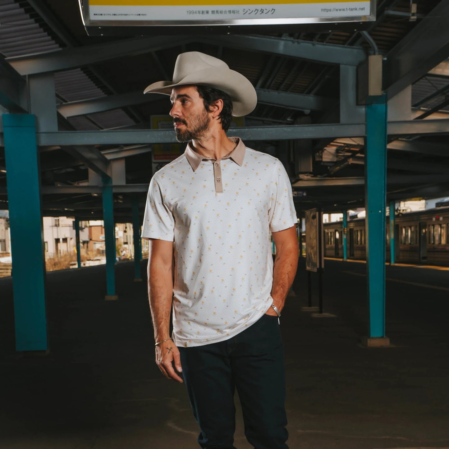 High Noon Performance Polo- Texas Rose