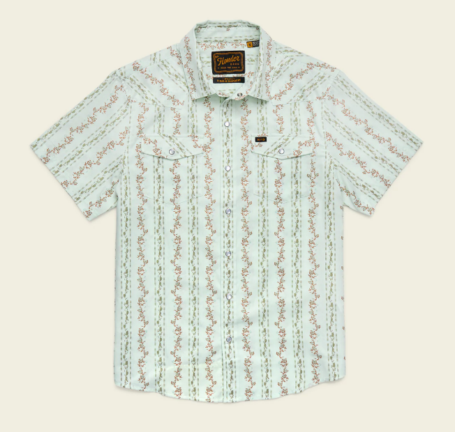 H Bar B Snapshirt- Hibiscus/Mint