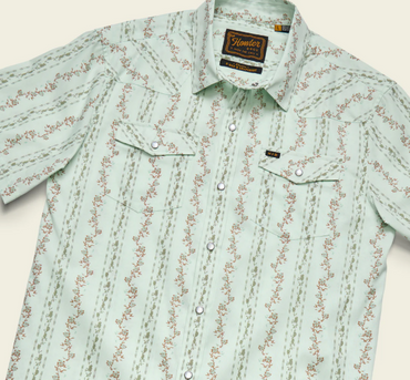 H Bar B Snapshirt- Hibiscus/Mint