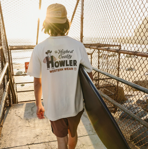 Howler Western Wear Cotton T-Shirt- Natural