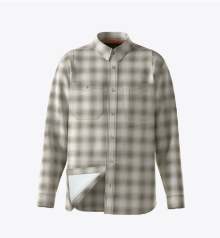 Tech Chambray Long Sleeve Work Shirt- Sagewood / Snow Plaid