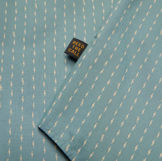 H Bar B Short Sleeve Snapshirt- Power Lines/Smoke Blue