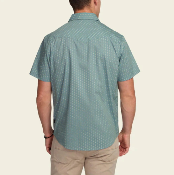 H Bar B Short Sleeve Snapshirt- Power Lines/Smoke Blue