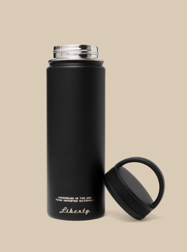 Metal Water Bottle- Black/Logo