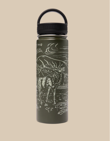 Metal Water Bottle- Green/Wildlife