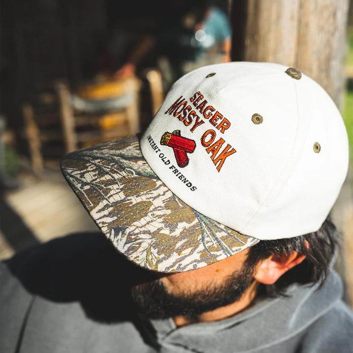 Mossy Oak Gone Huntin' Hat- Cream/Camo