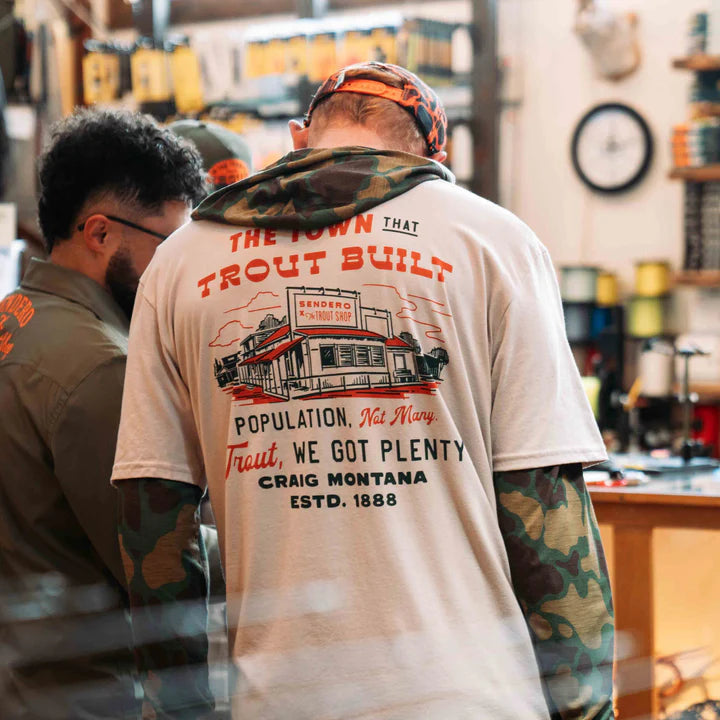 Trout Built T-Shirt- Sand