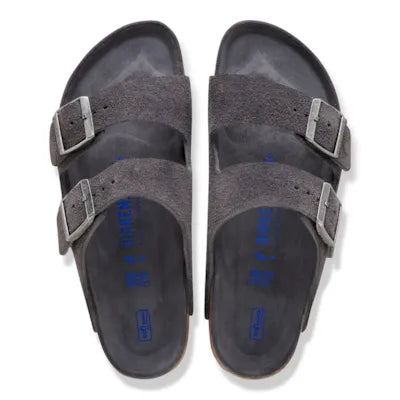 M's Arizona Soft Footbed Suede Leather- Charcoal Tonal
