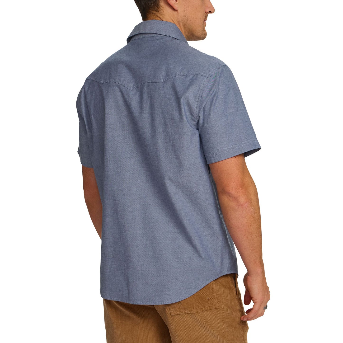 Crosscut Deluxe Short Sleeve Snapshirt- Fresh Blooms/Indigo