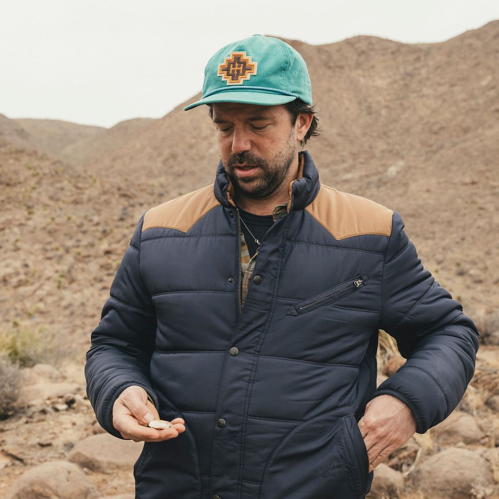 H Bolt Motif Snapback Hat- Teal Corduroy