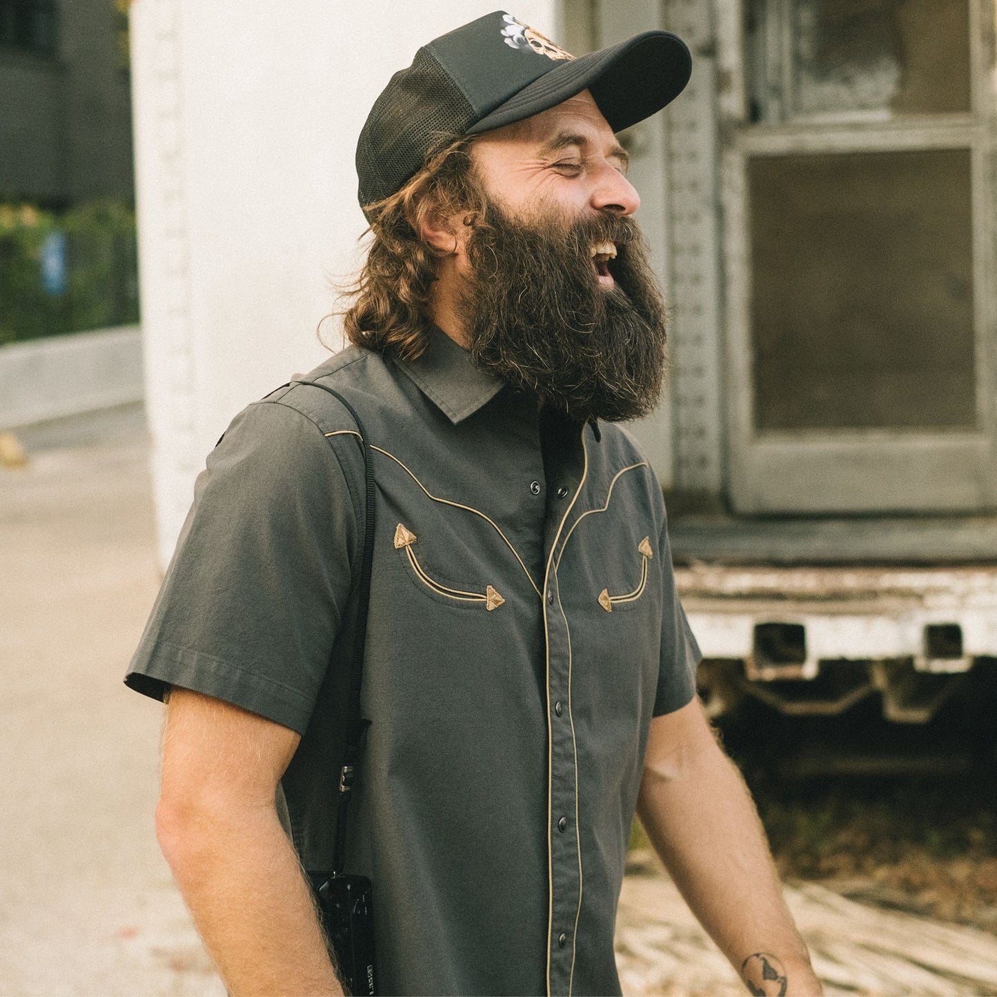 Broncbuster Short Sleeve Snapshirt- Antique Black
