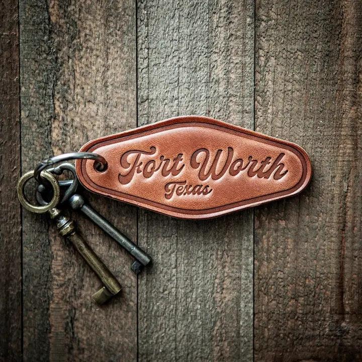 Fort Worth Script Keychain