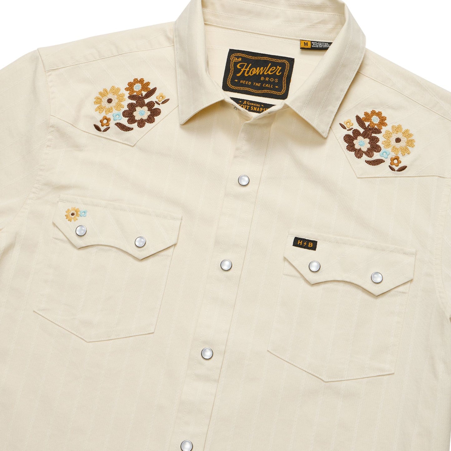 Crosscut Deluxe Short Sleeve Shirt- Flower Power/Off White Dobby