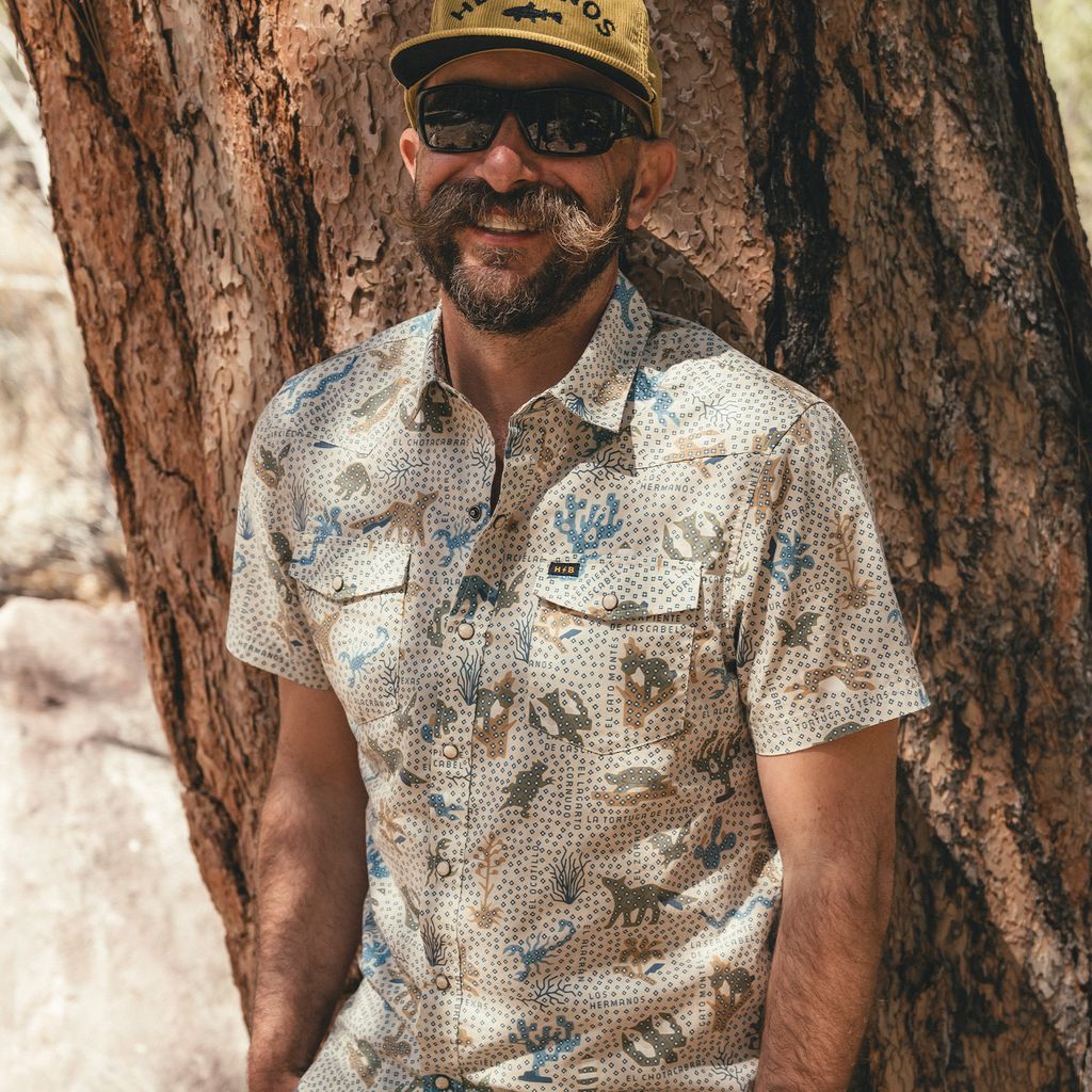 H Bar B Short Sleeve Snapshirt- Ecosistema/Sand