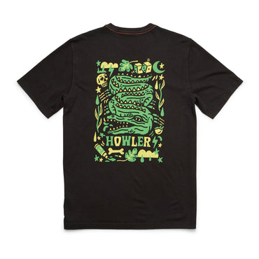 Slithering Gators Cotton Pocket T-Shirt- Black