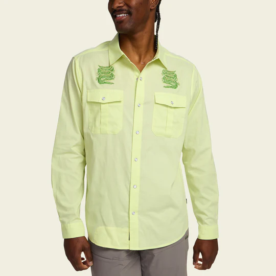 Gaucho Long Sleeve Snapshirt- Slithering Gators