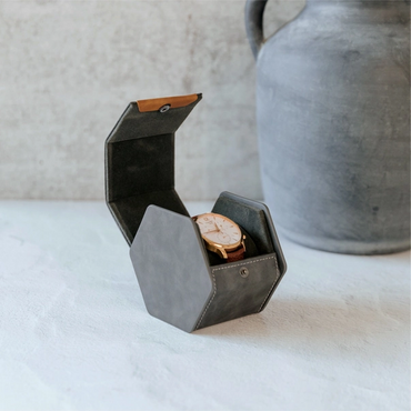 1-Slot Travel Watch Roll - Gray