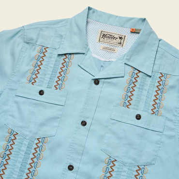 Guayabera Shirt- Nile Blue
